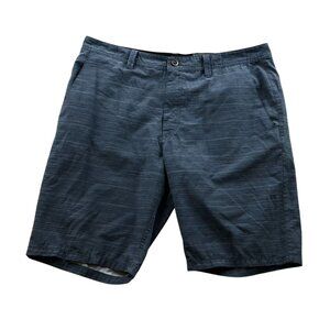 Volcom Mens Shorts 36 Chino Flat Front Blue Striped Casual Summer Surf & Turf